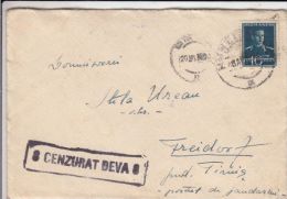 KING MICHAEL STAMPS ON COVER, CENSORED DEVA NR 8, 1943, ROMANIA - Lettres & Documents
