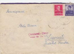 KING MICHAEL STAMPS ON COVER, CENSORED DEVA NR 24, 1942, ROMANIA - Cartas & Documentos