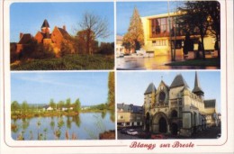 Blangy Sur Bresle-le Camping-le Manoir-l'hotel Deville-l'église-cpm - Blangy-sur-Bresle