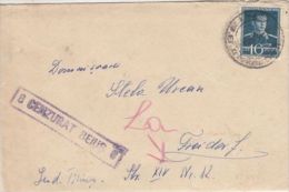 KING MICHAEL STAMPS ON COVER, CENSORED BEIUS NR 8, 1944, ROMANIA - Cartas & Documentos