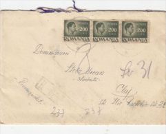 KING MICHAEL, STAMPS ON REGISTERED COVER, 1946, ROMANIA - Briefe U. Dokumente