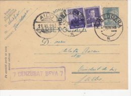 KING MICHAEL, CENSORED DEVA NR 7, PC STATIONERY, ENTIER POSTAL, 1943, ROMANIA - Cartas & Documentos