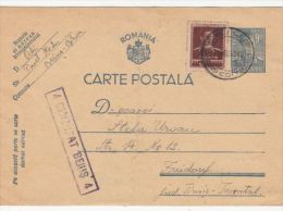 KING MICHAEL, CENSORED BEIUS NR 4, PC STATIONERY, ENTIER POSTAL, 1943, ROMANIA - Lettres & Documents