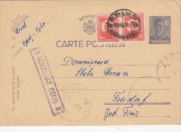 KING MICHAEL, CENSORED BEIUS NR 8, PC STATIONERY, ENTIER POSTAL, 1944, ROMANIA - Lettres & Documents