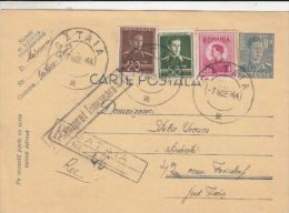 INFLATION,KING MICHAEL, CENSORED TIMISOARA NR 41, REGISTERED PC STATIONERY, ENTIER POSTAL, 1944, ROMANIA - Lettres & Documents