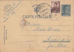 KING MICHAEL, CENSORED BLAJ NR 4, PC STATIONERY, ENTIER POSTAL, 1943, ROMANIA - Briefe U. Dokumente