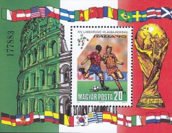 G)1990 HUNGARY, ITALY 90-FIFA WORLD CUP-FOOTBALL PLAYERS-ROMAN COLISEUM, S/S, MNH - Ongebruikt