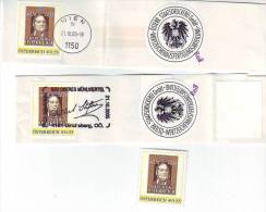 0446y: Personalisierte Marke Adalbert Stifter ** Und Zweimal Auf ÖSD- Banderole - Personnalized Stamps