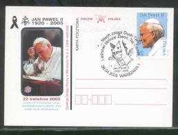 POLAND FDC 2005 POPE JPII IN MEMORIAM WARSAW No 2 GOLD AND SILVER SET OF 2 COVERS 2 CARDS!!!!! - FDC