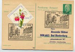 GASWERKE WIEN 1969 Auf DDR P77A Antwort-Postkarte ZUDRUCK BÖTTNER #4 - Gaz