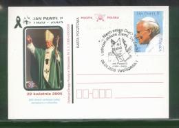 POLAND FDC 2005 POPE JPII IN MEMORIAM WARSAW No 3 SILVER SET OF 2 CARD & COVER - FDC