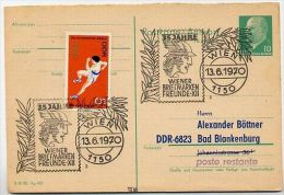 MERKUR HERMES WIEN 1970 Auf DDR P77A Antwort-Postkarte ZUDRUCK BÖTTNER #4 - Mythologie