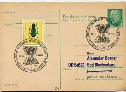 MESSE WIEN 1969 Auf DDR P77A Antwort-Postkarte ZUDRUCK BÖTTNER #4 - Machines à Affranchir (EMA)