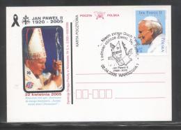 POLAND FDC 2005 POPE JPII IN MEMORIAM WARSAW No 5 SILVER SET OF 2 CARD & COVER - FDC