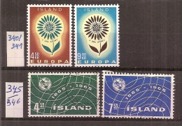 IJsland     Y/T   341 / 341  +  345 / 346    (0) - Used Stamps