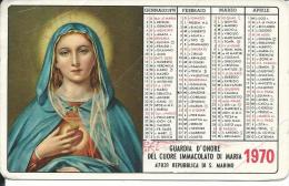 CAL154 - CALENDARIETTO 1970 - GUARDIA D´ONORE DEL CUORE IMMACOLATO DI MARIA - Small : 1971-80