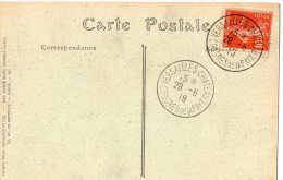 TB 2 - TB Type Semeuse Ob VERSAILLES Chateau Congres De La Paix 1919 Sur Cpa - Commemorative Postmarks