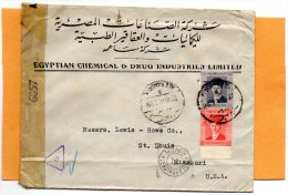 Egypt 1944 Censored Cover Mailed To USA - Brieven En Documenten