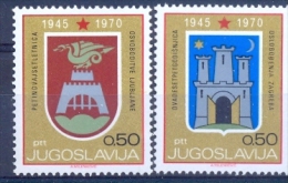 YU 1970-1381-2 25A°FREEDOM ZAGREB AND LJUBLJANA YUGOSLAVIA, 2v, MNH - Autres & Non Classés