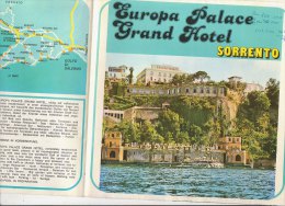 C1156 - Brochure Turistica NAPOLI - SORRENTO - EUROPA PALACE GRAND HOTEL  Anni '70/ALBERGHI - Turismo, Viaggi