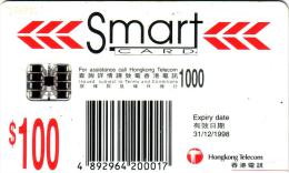 HONG KONG CHIP CARD SMART 100$ SC7 VALID 31.12.98 UT - Hongkong