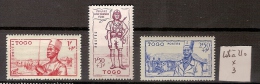 Togo 208 à 210 *  Côte 3 € - Unused Stamps