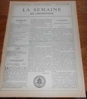 La Semaine Des Constructeurs. N°34.  18 Février 1888. Hôtel Particulier, Rue Euler à Paris. Maison  Près De New-York. - Revistas - Antes 1900