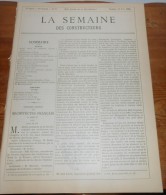 La Semaine Des Constructeurs. N°51.  16 Juin 1888. Kiosque En Fer Et Bois à Bruxelles. Hôtel Vanderbilt à New-York. - Zeitschriften - Vor 1900