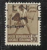 ITALY ITALIA 1945 CLN GALLARATE MONUMENTS DESTROYED OVERPRINTED MONUMENTI DISTRUTTI SOPRASTAMPATO CENT. 30 MNH VARIETY - Comitato Di Liberazione Nazionale (CLN)