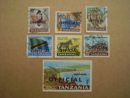 TANZANIA 1965 Definitives Issue OVERPRINTED "OFFICIAL" 5c To 1/- PART SET (7) USED. - Tanganyika (...-1932)