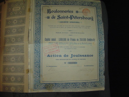 Action De Jouissance  " Boulonneries De St Petersbourg " Bruxelles 1899 Russie Russia - Rusland