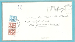 Rouwbrief (lettre De Deuil) Ongefrankeerd Met Stempel BRUGGE, Getaxeerd (taxe) Met TX68+71 Met Stempel BRUGGE - Cartas & Documentos