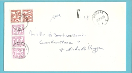 Brief Ongefrankeerd Met Stempel BRUGGE X, Getaxeerd (taxe) Met TX66+71 Met Stempel BRUGGE 1 - Lettres & Documents