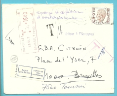 1962 Op Brief, Getaxeerd (taxe) Met Mekaische TAXE 16Fr / BRUSSEL, Strookje REFUSE.. +stempel RETOUR A L'ENVOYEUR.. - Cartas & Documentos