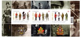 TIMBRE - CANADA - LES REGIMENTS CANADIENS 1862-2012 - BLOC 3 TIMBRES DIFFERENTS NEUFS - Blocks & Kleinbögen