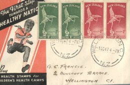 (128) New Zealand FDC Covers  - Health Stamps 1947 - FDC