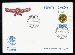 EGYPT / 1989 / AIRMAIL / ARCHITECTURE & ART / DISH WITH FLUTED EDGE / FDC - Cartas & Documentos