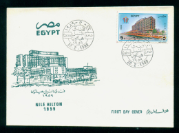 EGYPT / 1989 / NILE HILTON HOTEL / FDC - Cartas & Documentos