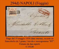 Foggia-00294d - Piego Senza Testo Del 19 Maggio 1858 - - Napoli