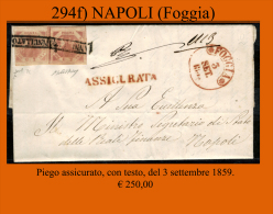 Foggia-00294f - Piego (con Testo) Assicurata Del 3 Settembre 1859 - Firmato "G. Chiavarello". - Naples