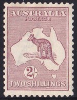 Australia 1924 Kangaroo 2 Shillings Maroon 3rd Wmk MH  - Variety 38(U)i - Mint Stamps