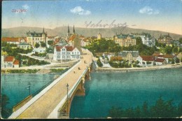 Litho Saalfeld Panorama Mit Brücke Wohnhäuser 12.12.1920 Nach Berlin Britz - Saalfeld