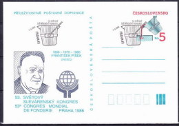 Tchécoslovaquie 1986, Entier (CDV 206), Obliteré - Postales