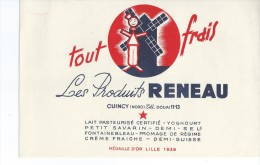 Les Produits  RENEAU      -    Coincy  ( 59 )                               -   Ft  =  21 Cm X 13.5 Cm - Dairy