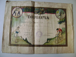 BARI 1927  DIPLOMA SPORT CICLISMO AVANGUARDIA  FASCISTA   SPORTS - Diplome Und Schulzeugnisse