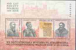 Poland 2008 Mi Bl180 Mnh - Famous People, Manuscripts, Castels, U.P.U. OVERPRINTED VERY RARE - Unused Stamps