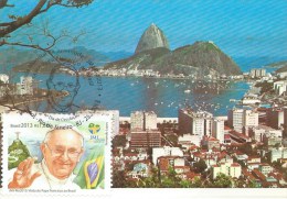 TIMBRES - STAMPS - CARTE POSTALE-POSTCARD (10,5 X 7,5)  - VISITE DU PAPA FRANCISCO AU BRÉSIL - VUE DU RIO DE JANEIRO - Otros & Sin Clasificación