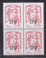 Marianne Et La Jeunesse Lettre Prioritaire 20g (0.63€) N°1086 En Bloc De 4 - Unused Stamps