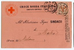 CARTOLINA DONAZIONE CROCE ROSSA ITALIANA COMITATO CENTRALE ROMA ANNO 1911 - Croce Rossa