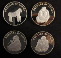 M00867 Uganda 2002, 1000 Shillings, Série De 4, Gorillas Of Africa, 29 G. Each - Ouganda